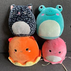 Squishmallow Bundle 4 Xiomara Cat, Selema Jellyfish, Ludwig Frog, Norbu Octopus